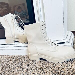 No Boundaries Cream Combat Boots